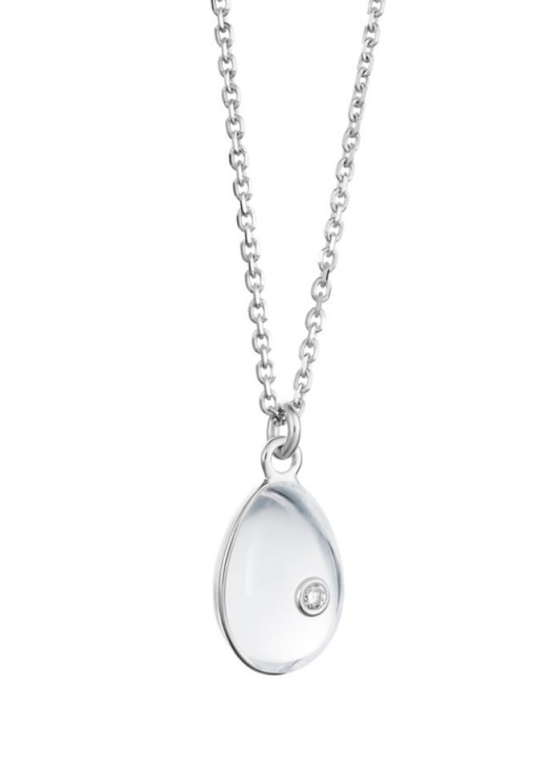 Necklace with a crystal drop and a diamond